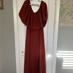 [zara] Elegant Rust Maxi Dress